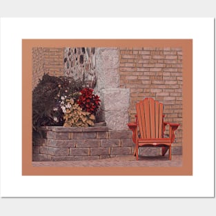 Chair and Brick Wall-2 Posters and Art